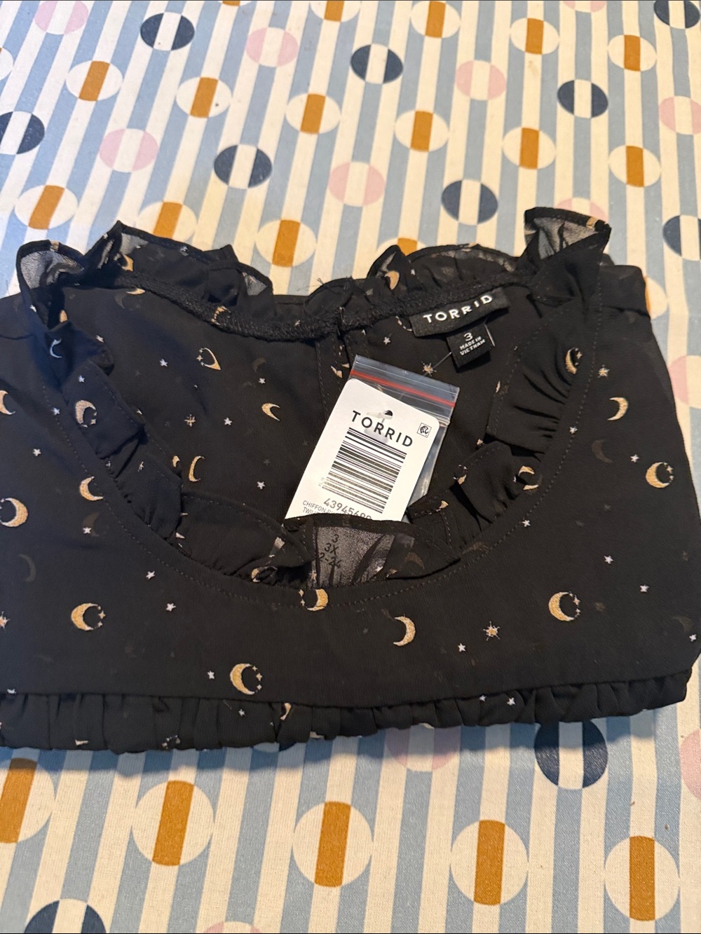 Torrid Sheer Moon & Stars Ruffle Blouse - Picture 8 of 8